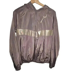 Sailor Moon Striped Foil Windbreaker Women's Size Medium Soft Violet